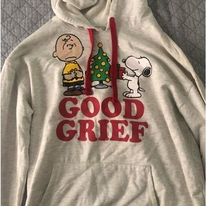 Peanuts Charlie Brown and Snoopy - Good Grief gray hoodie